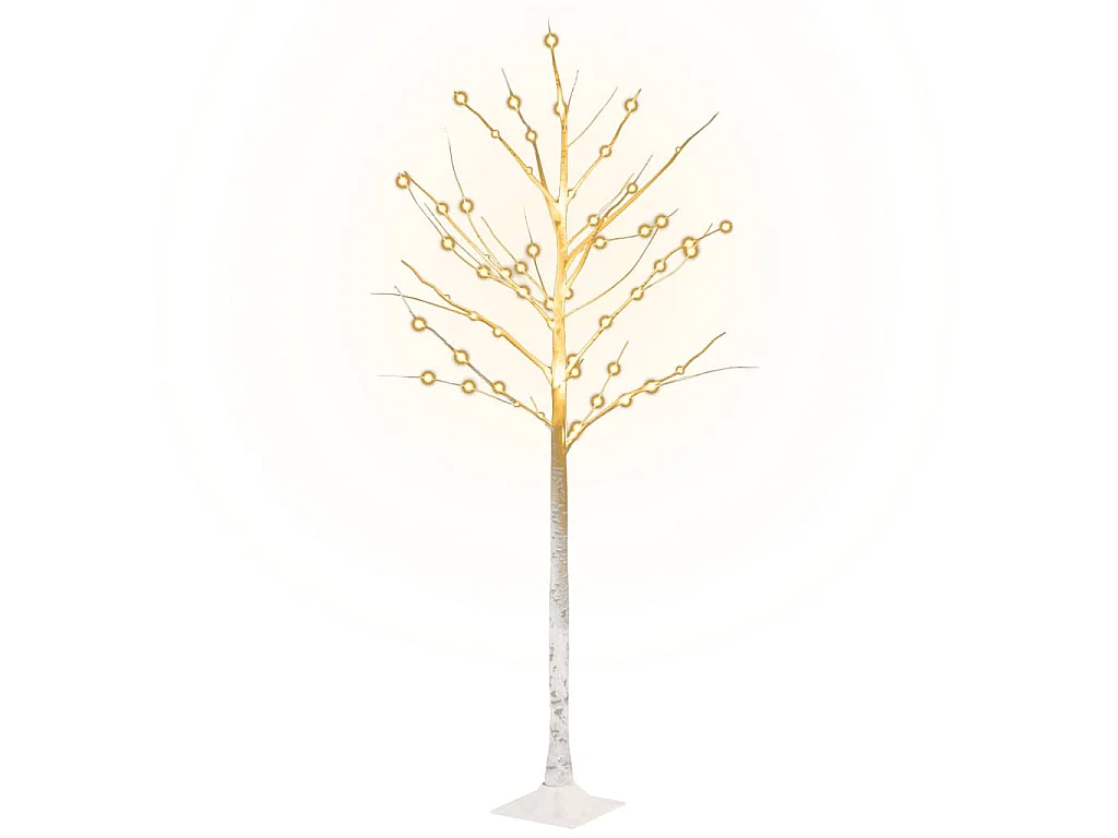 Bouleau blanc à LED 72 LED Blanc chaud 150 cm