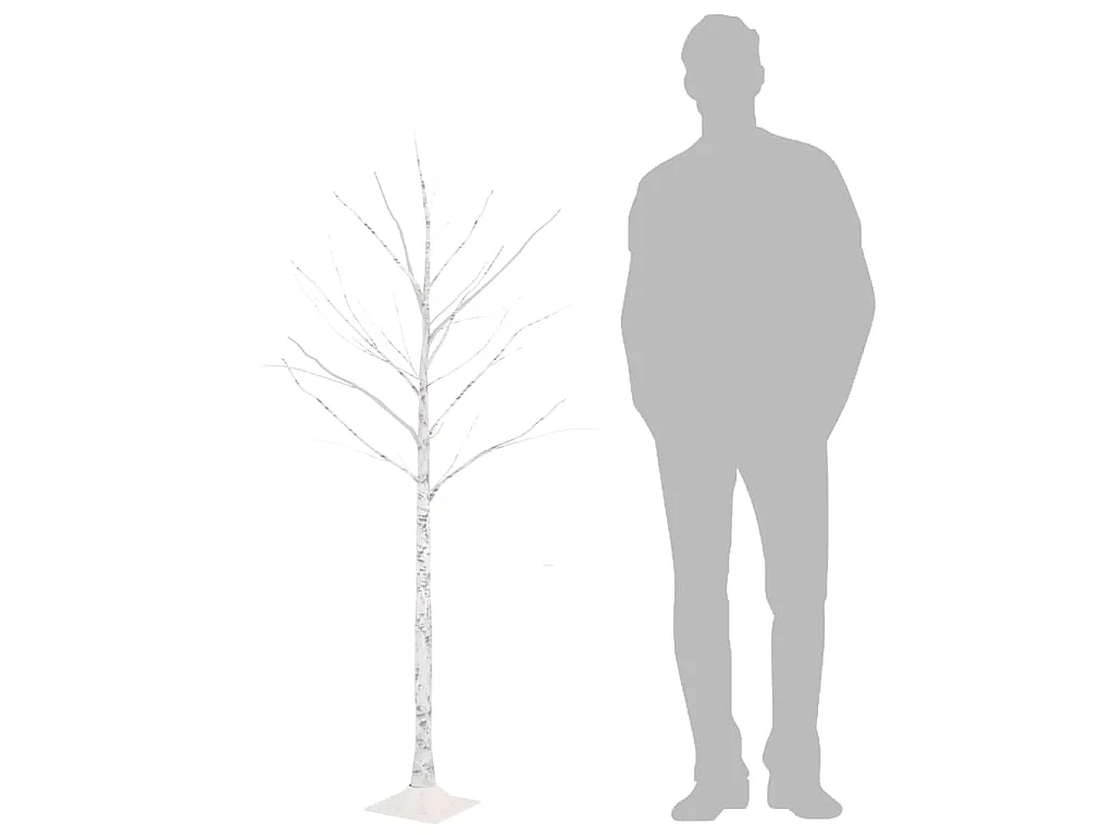 Bouleau blanc à LED 72 LED Blanc chaud 150 cm