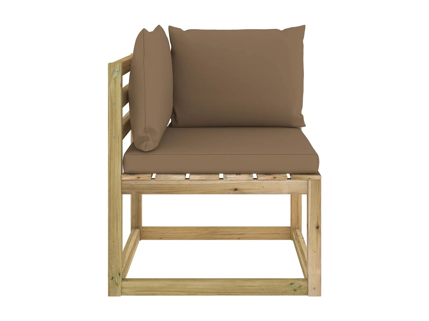 Canapé d'angle de jardin avec coussins Bois imprégné de vert