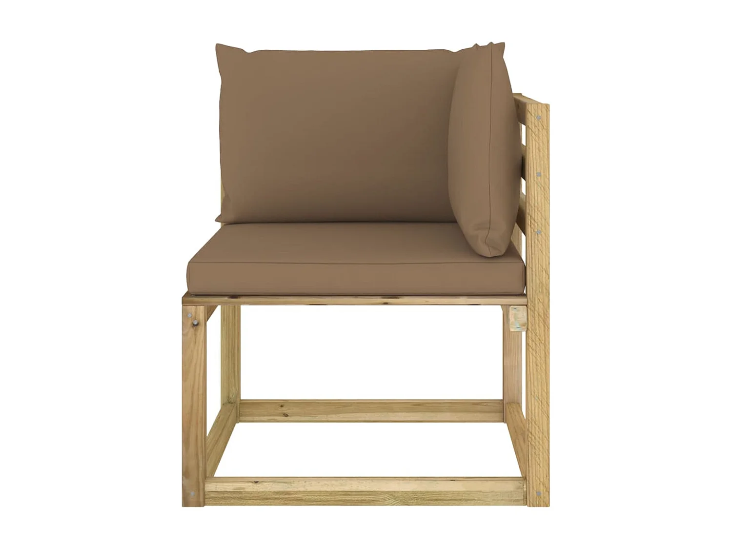 Canapé d'angle de jardin avec coussins Bois imprégné de vert