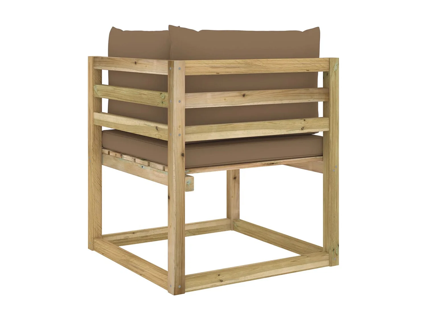 Canapé d'angle de jardin avec coussins Bois imprégné de vert