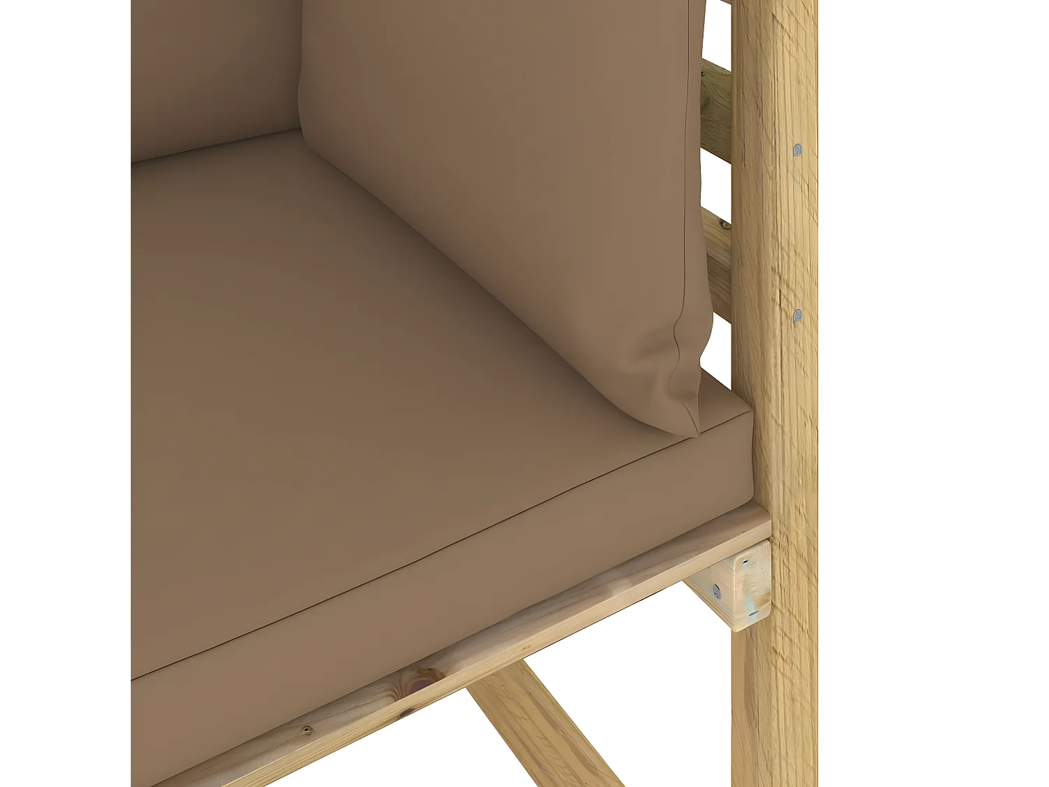 Canapé d'angle de jardin avec coussins Bois imprégné de vert