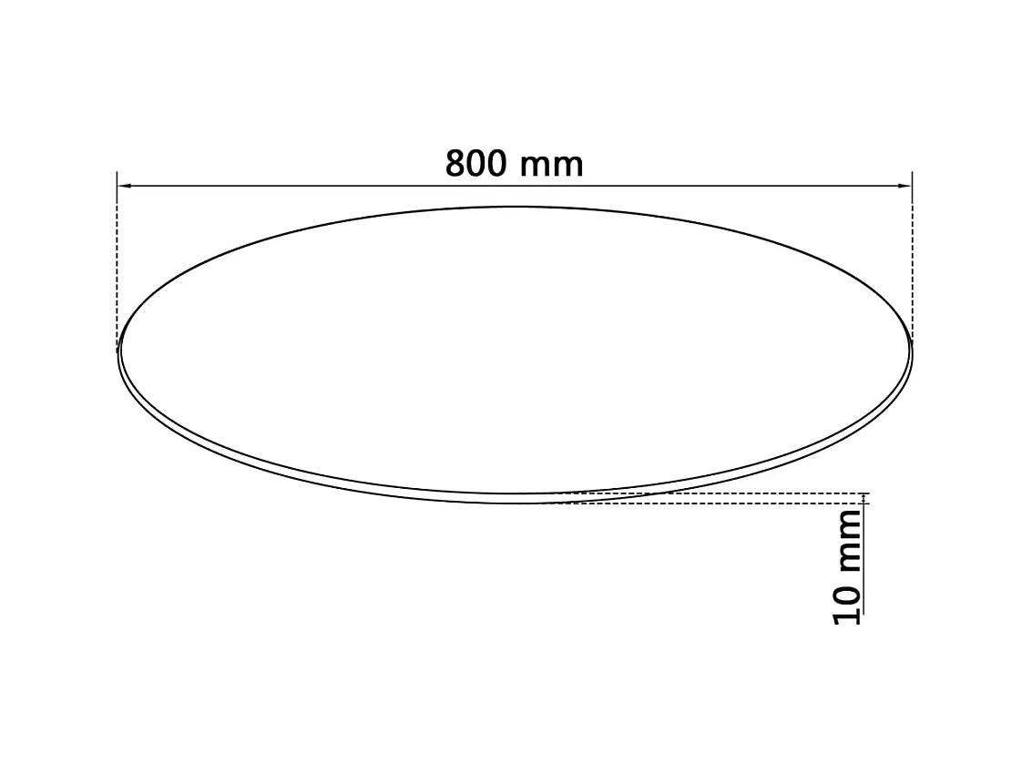 Tafelblad van gehard glas 800 mm rond