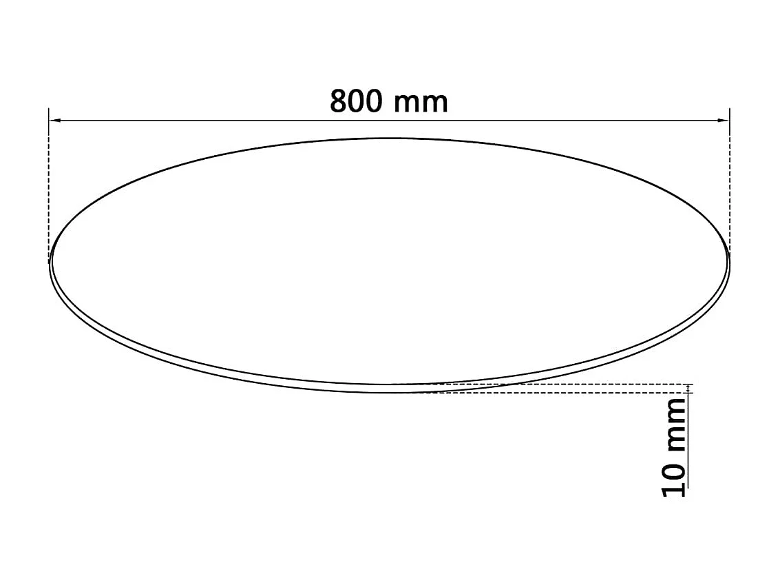 Dessus de table ronde en verre trempé 800 mm