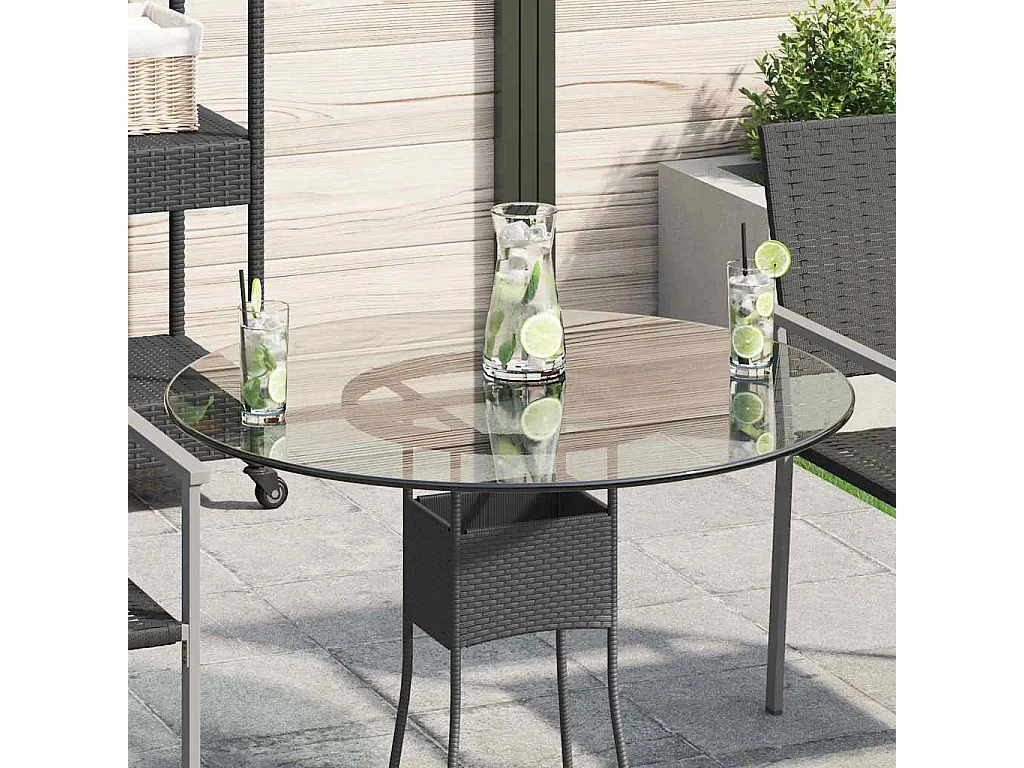 Tischplatte aus gehärtetem Glas rund 800 mm