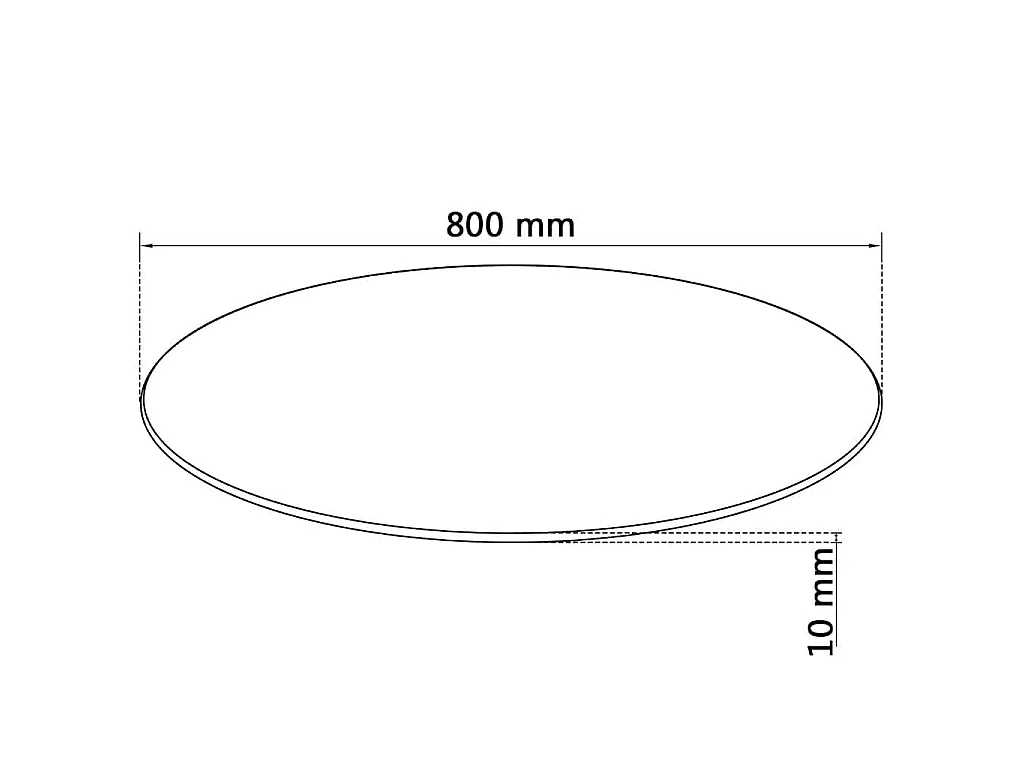 Dessus de table ronde en verre trempé 80 cm