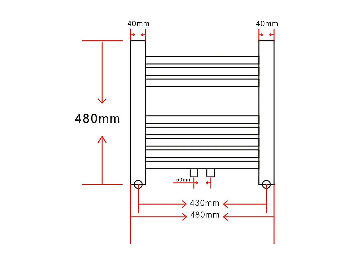 Radiator/handdoekenrek curve 480x480 mm