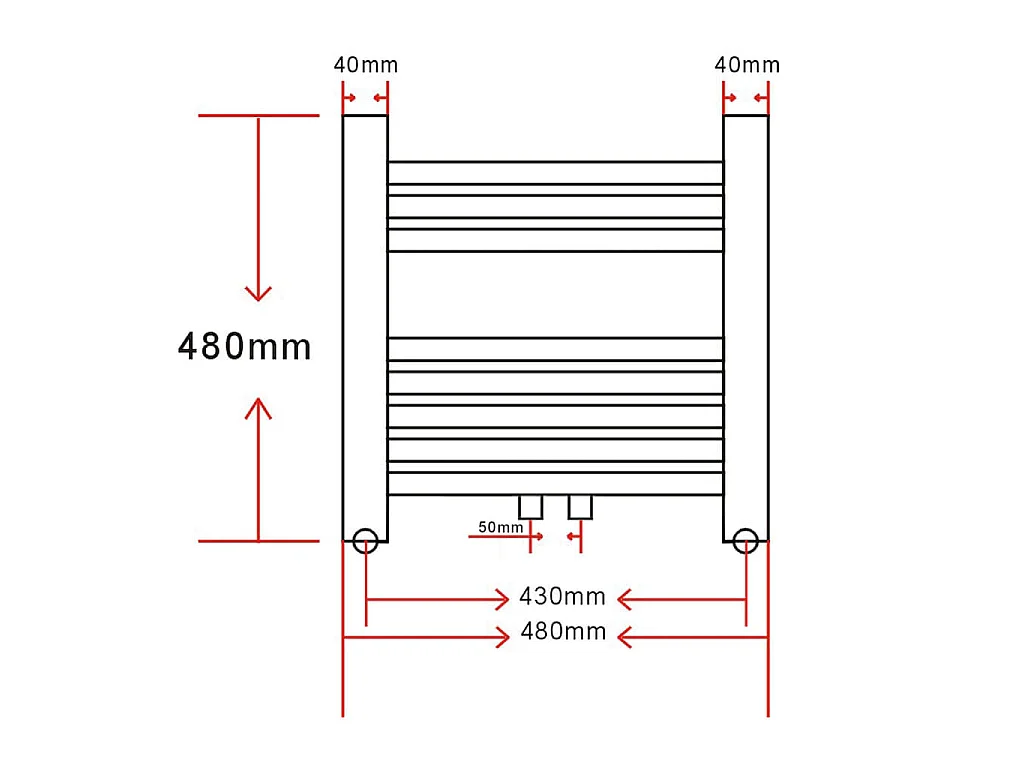 Badheizkörper Handtuchhalter Gebogen 480x480 mm