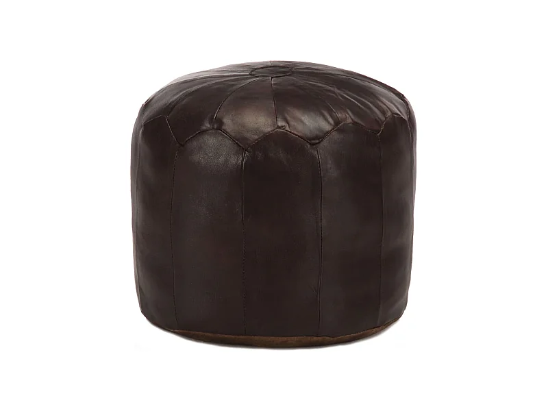 Pouf Dunkelbraun 40 x 35 cm Echtes Ziegenleder