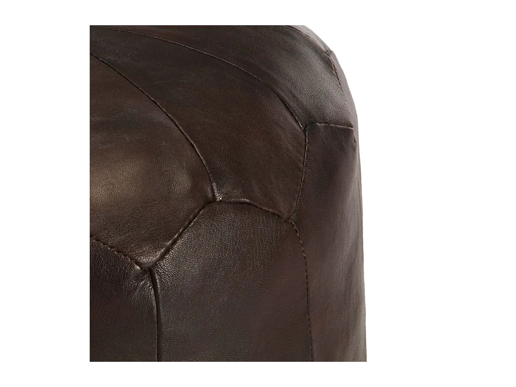 Poef 40x35 cm echt geitenleer donkerbruin