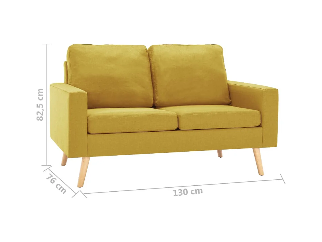 Ensemble de canapés 2 pcs Tissu Jaune
