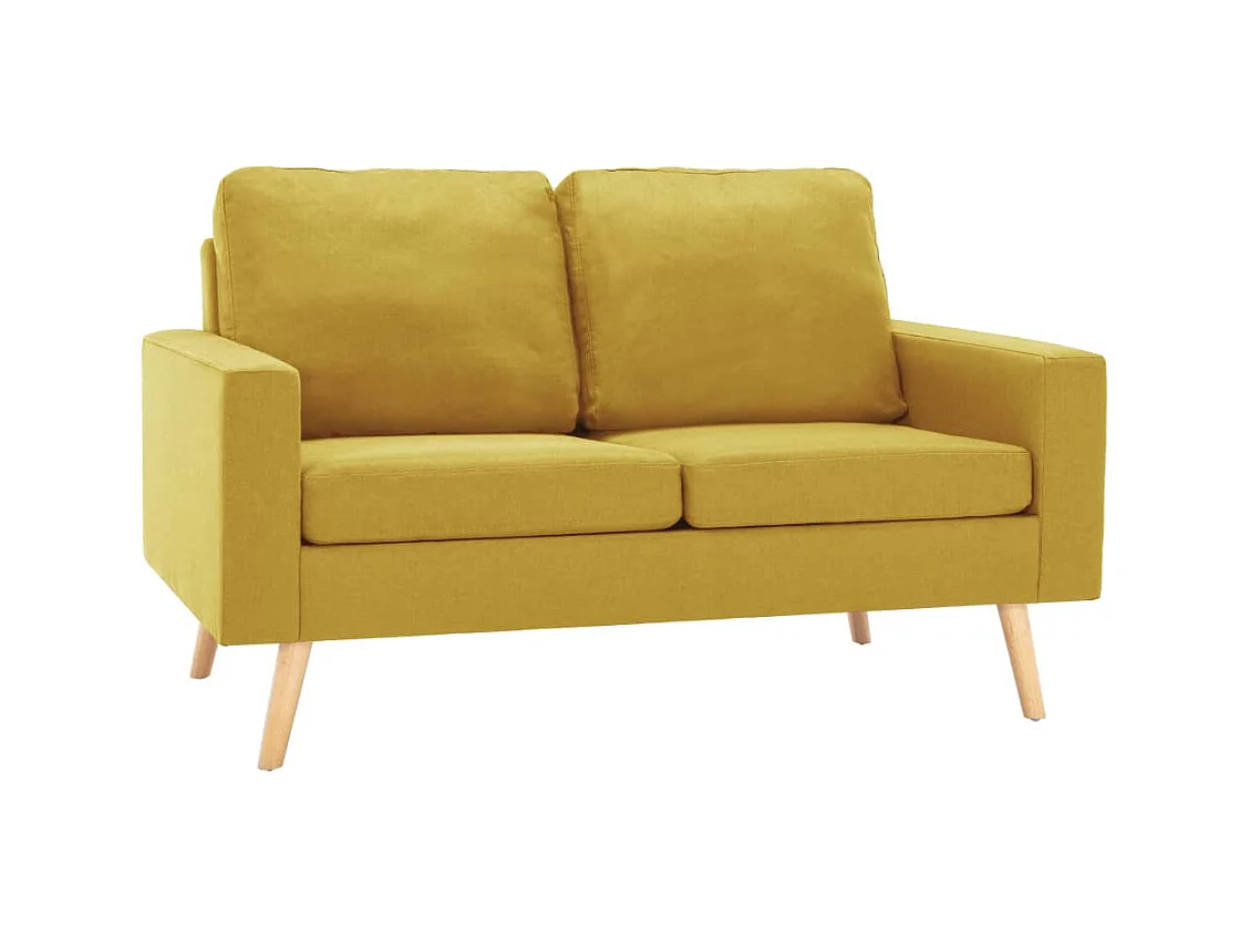 Ensemble de canapés 2 pcs Tissu Jaune