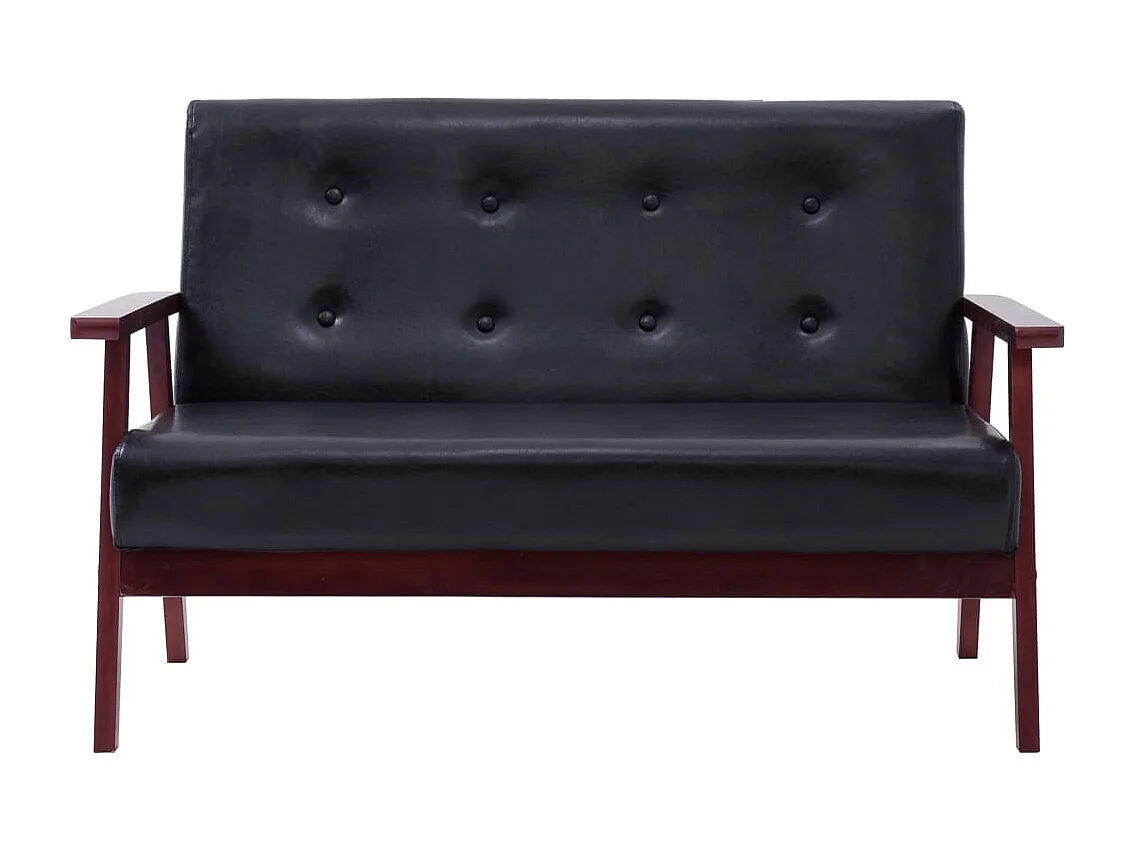 Ensemble de canapés 2 pcs noir similicuir