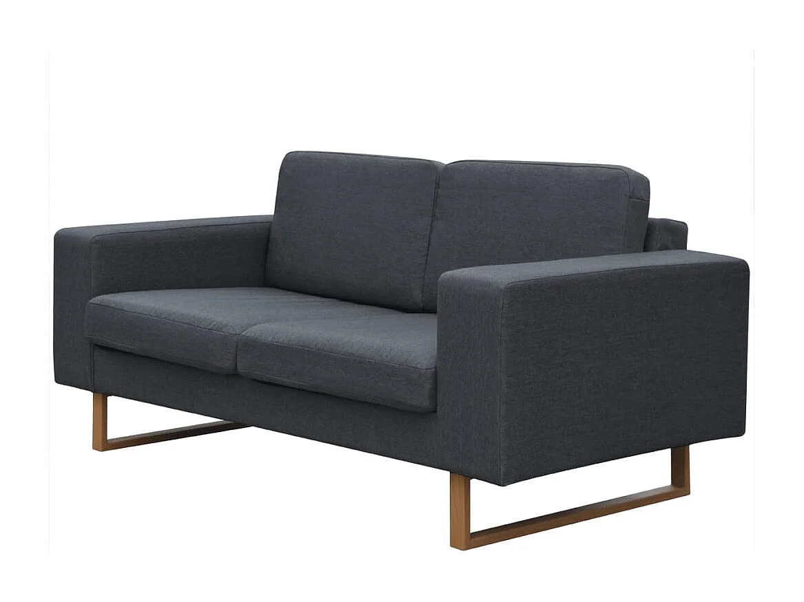 Conjunto sofá de 3 lugares e 2 lugares cinzento escuro