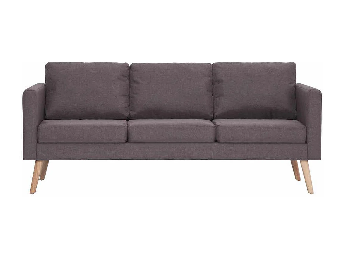 2 pcs conjunto de sofás tecido cinzento-acastanhado