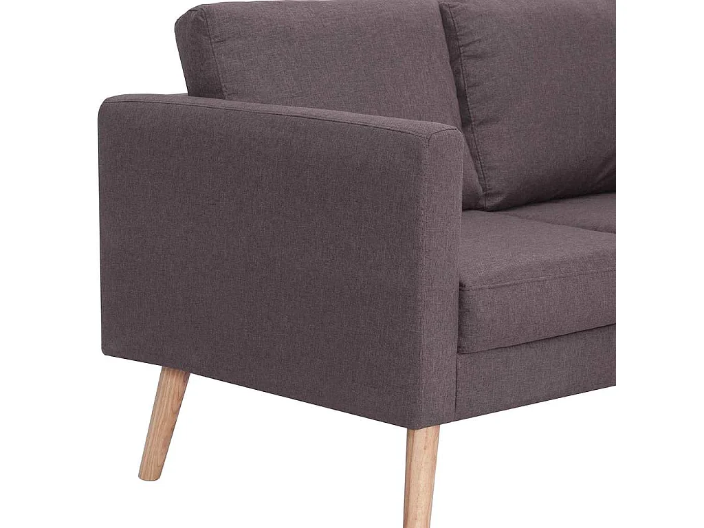 2 pcs conjunto de sofás tecido cinzento-acastanhado