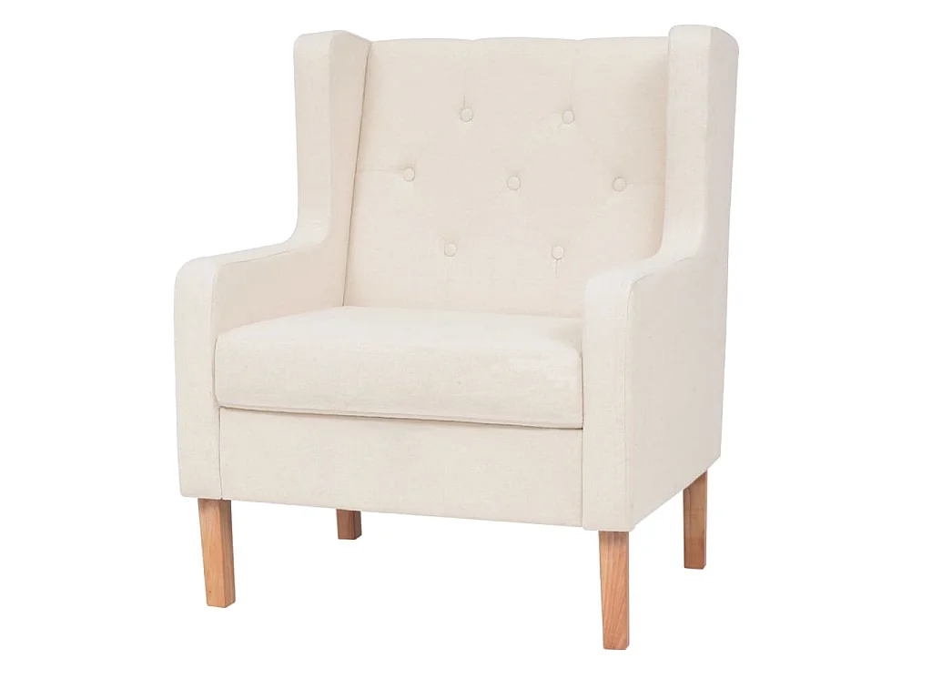 Ensemble de canapés 2 pcs tissu blanc crème