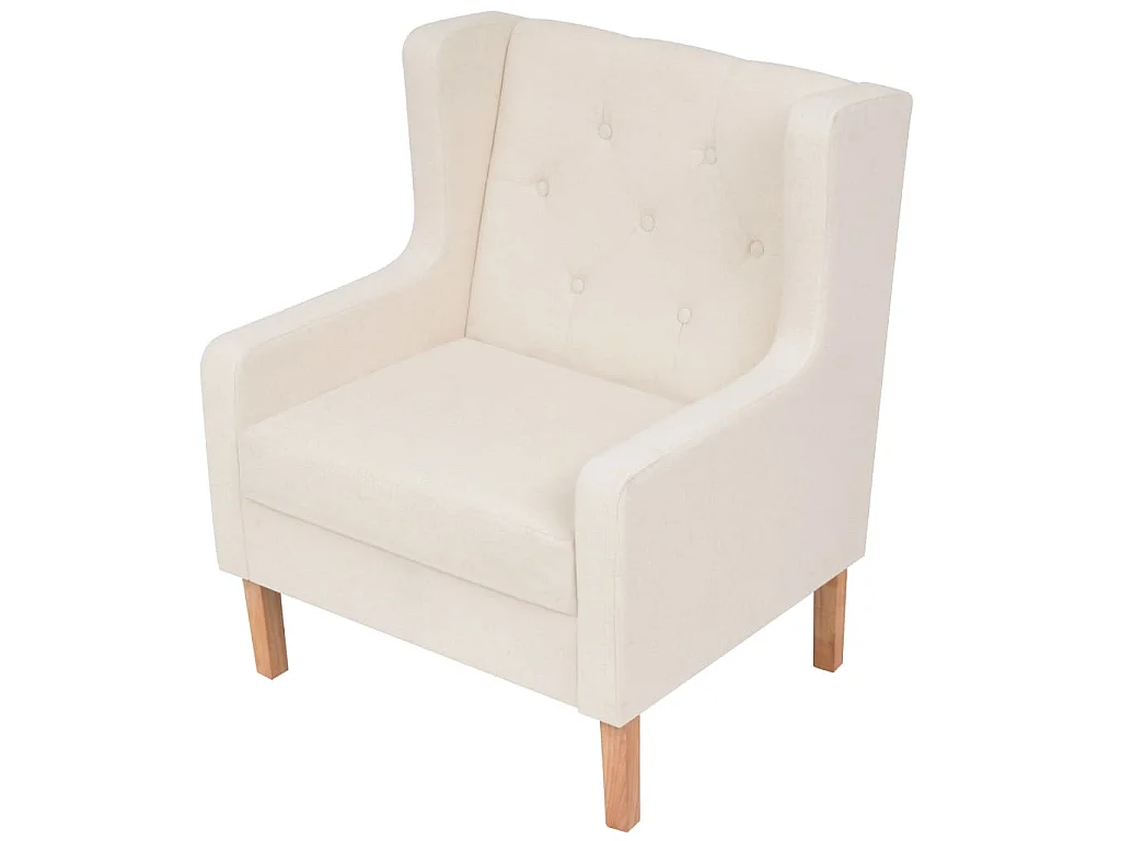 Ensemble de canapés 2 pcs tissu blanc crème