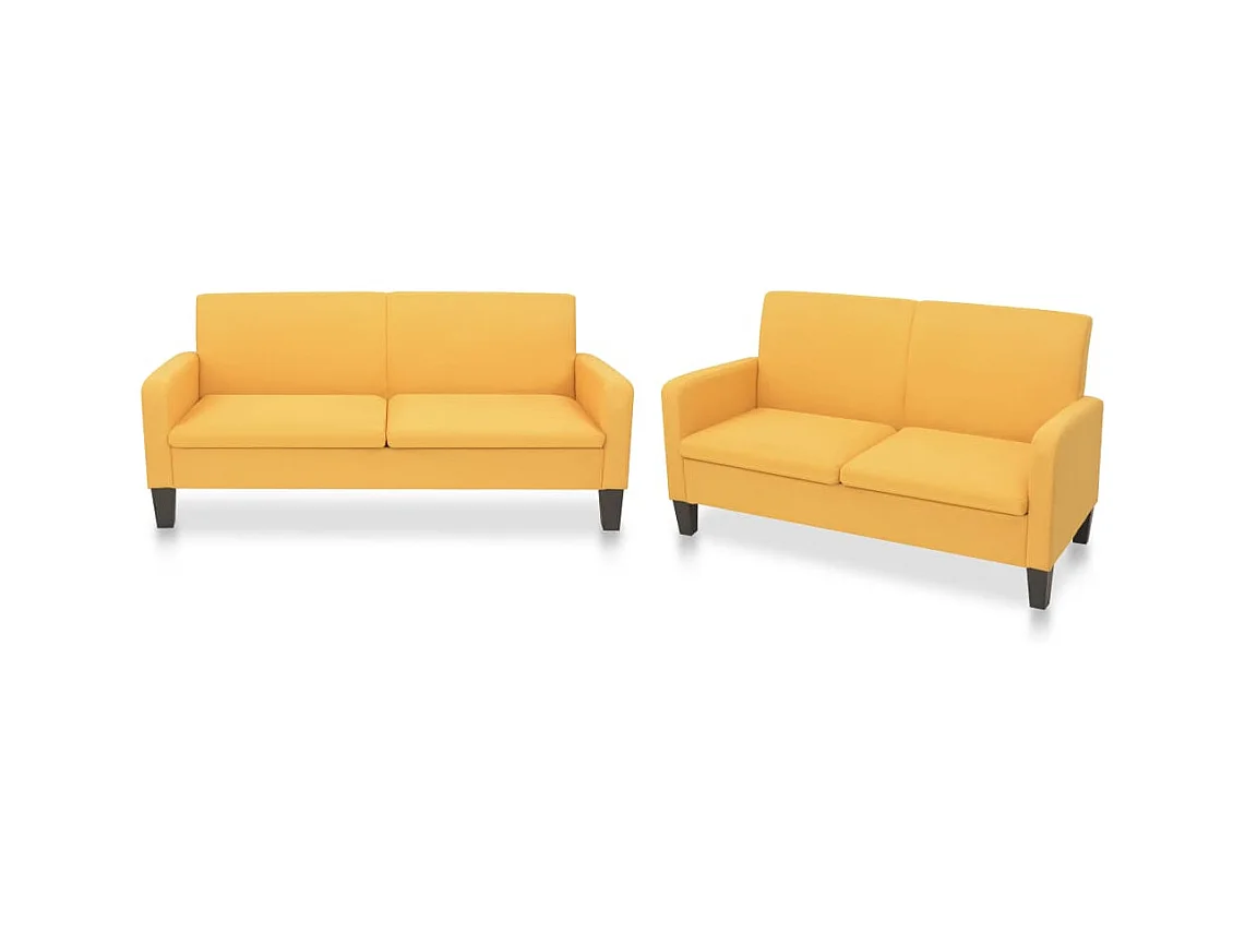 Ensemble de canapés 2 pcs Tissu Jaune