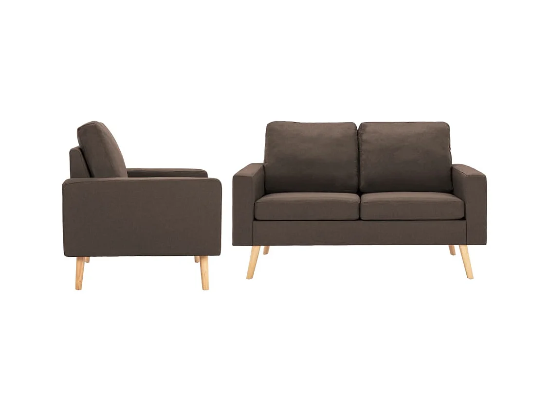 Ensemble de canapés 2 pcs Tissu Marron