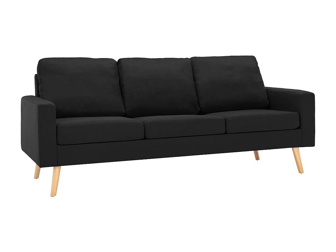 2 pcs conjunto de sofás tecido preto