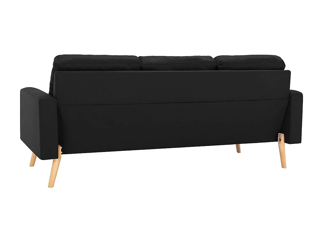 2 pcs conjunto de sofás tecido preto