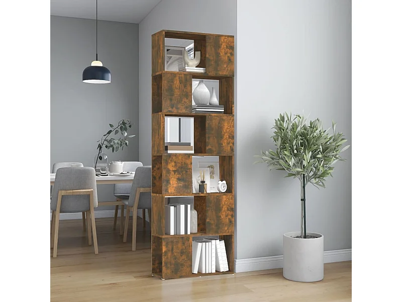 Bücherregal/Raumteiler Räuchereiche 60x24x186 cm