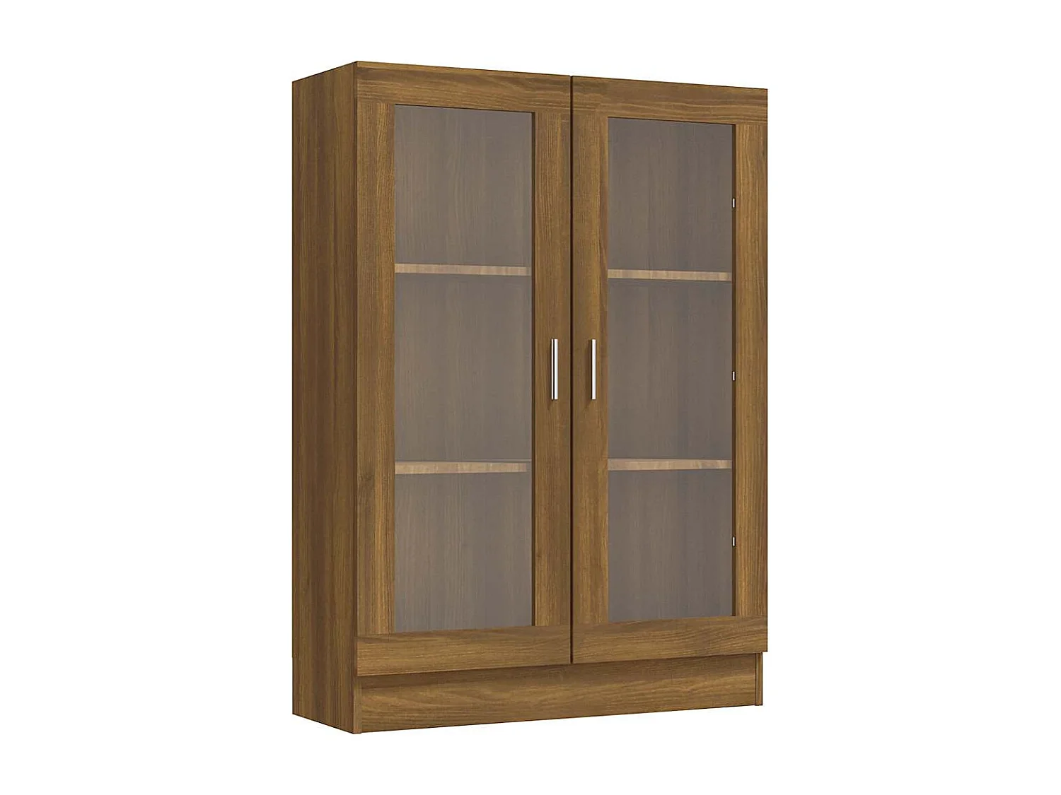 Vitrinenschrank Braun Eiche-Optik 82,5x30,5x115cm Holzwerkstoff