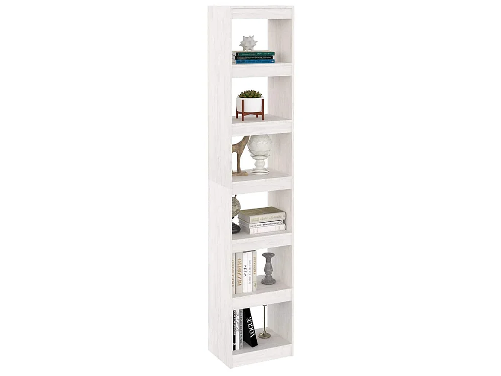 Bibliothèque/Séparateur de pièce Blanc 40x30x199 cm Pin massif
