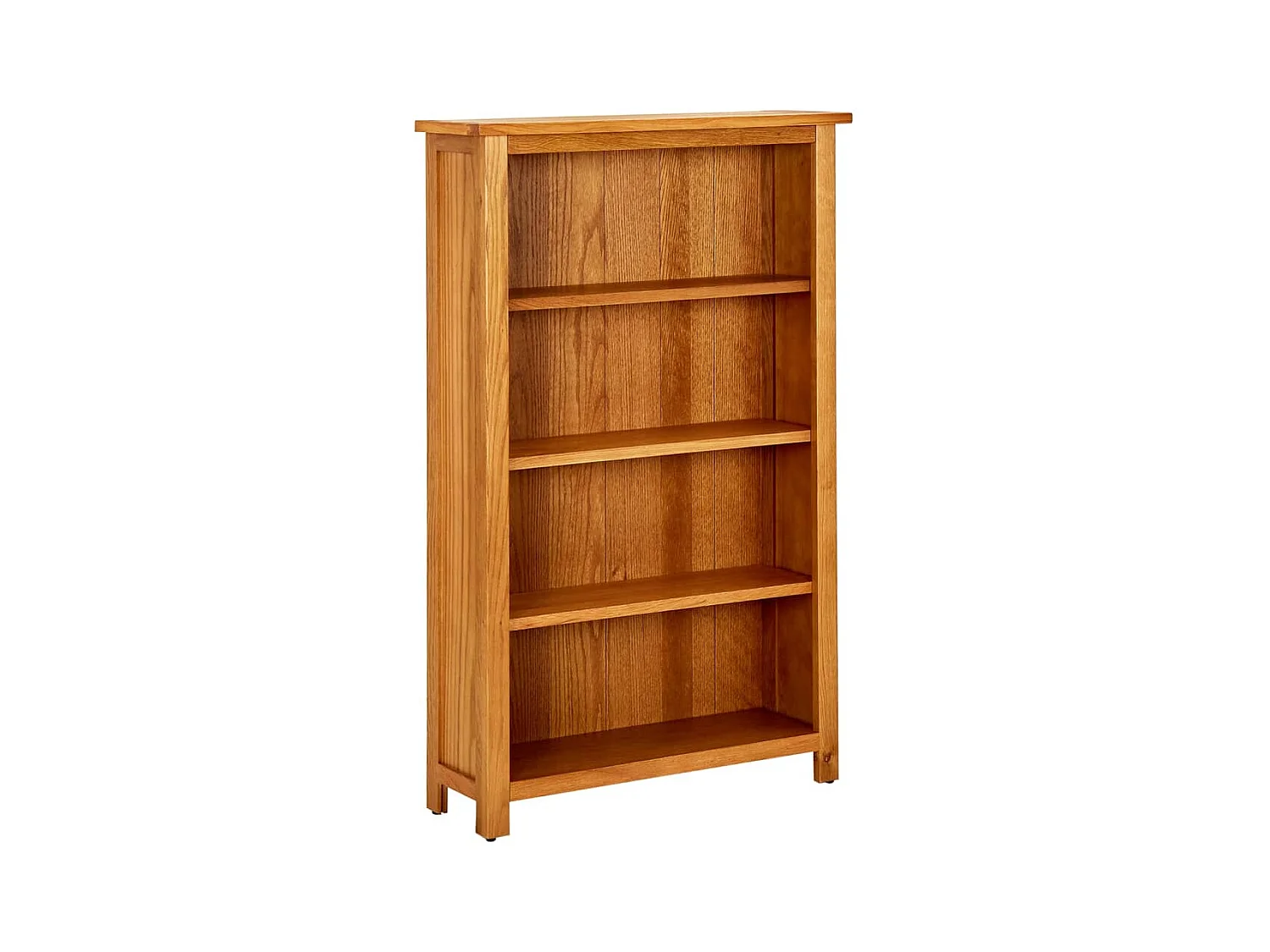 Libreria a 4 Ripiani 70x22x110 cm in Legno Massello di Rovere
