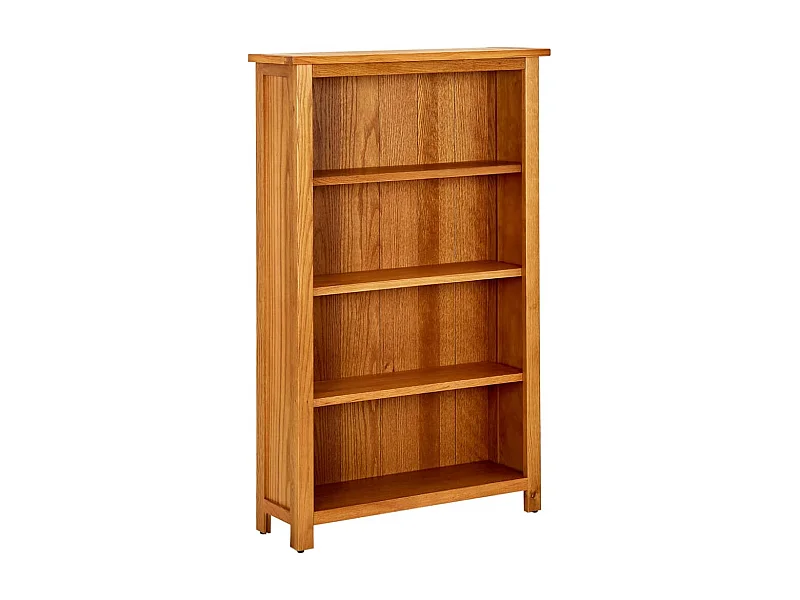 Boekenkast met 4 schappen 70x22x110 cm massief eikenhout