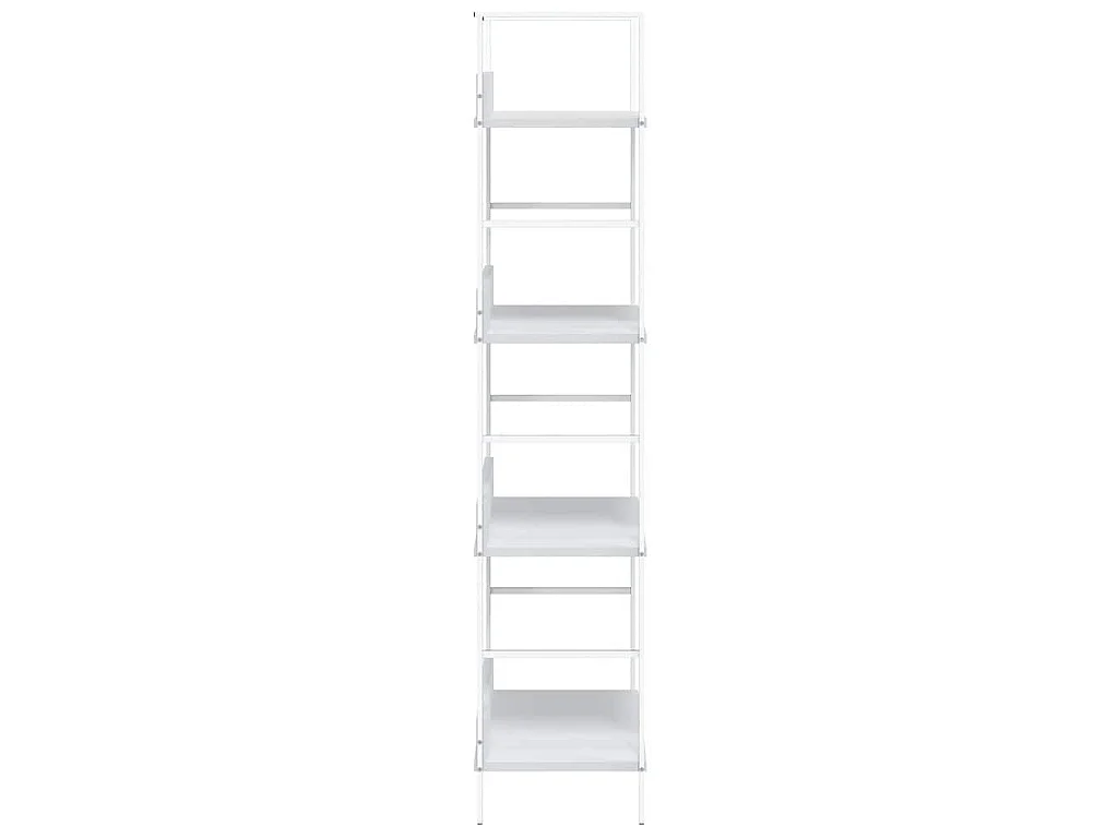 Bibliothèque à 4 niveaux blanc 60x27,6x124,5 cm bois ingénierie