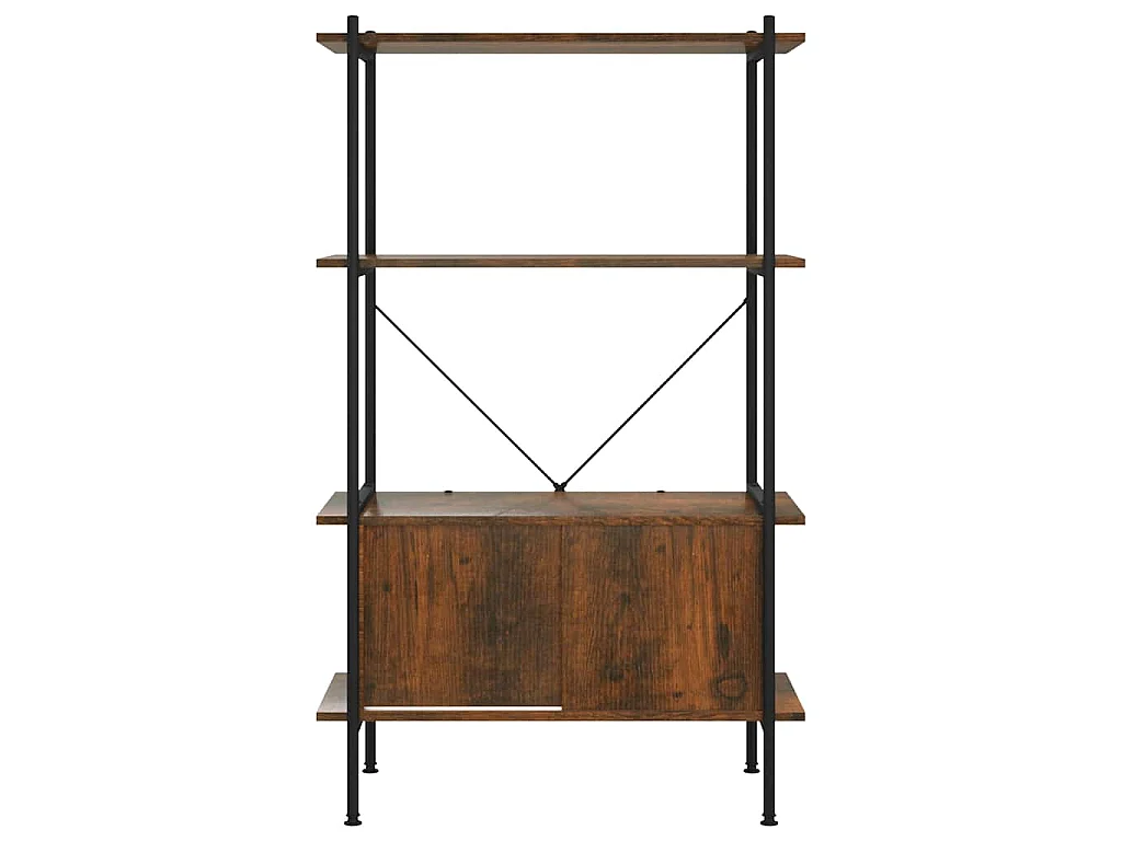Étagère à 4 niveaux armoire 80x40x130cm Acier bois d'ingénierie