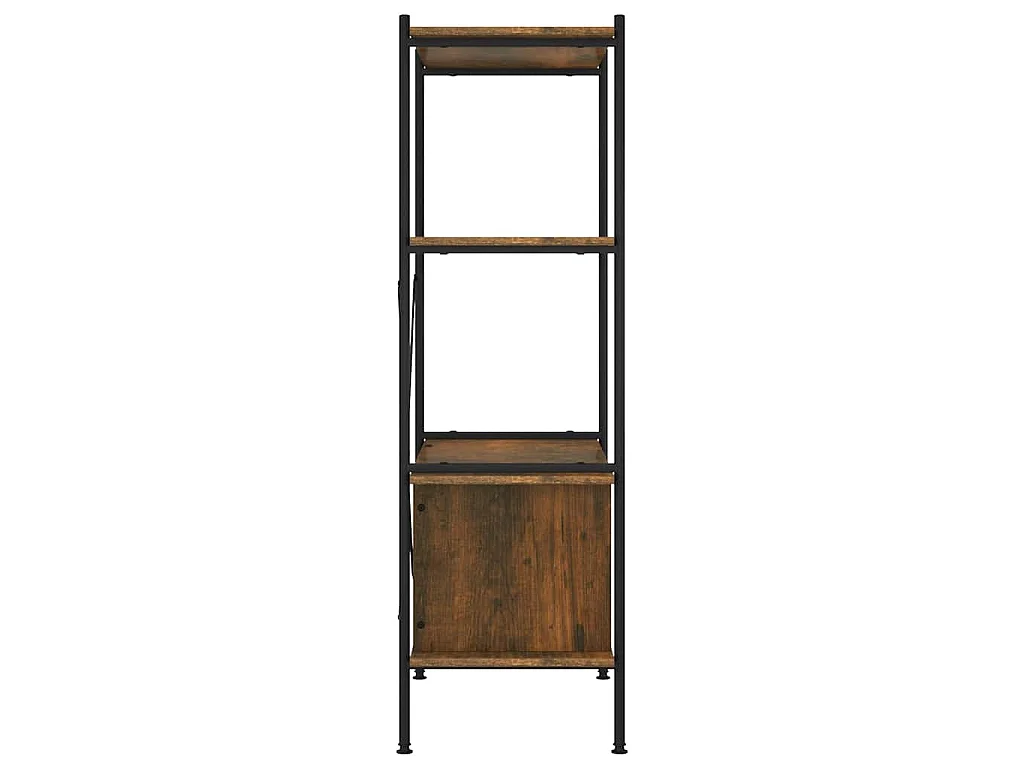 Étagère à 4 niveaux armoire 80x40x130cm Acier bois d'ingénierie