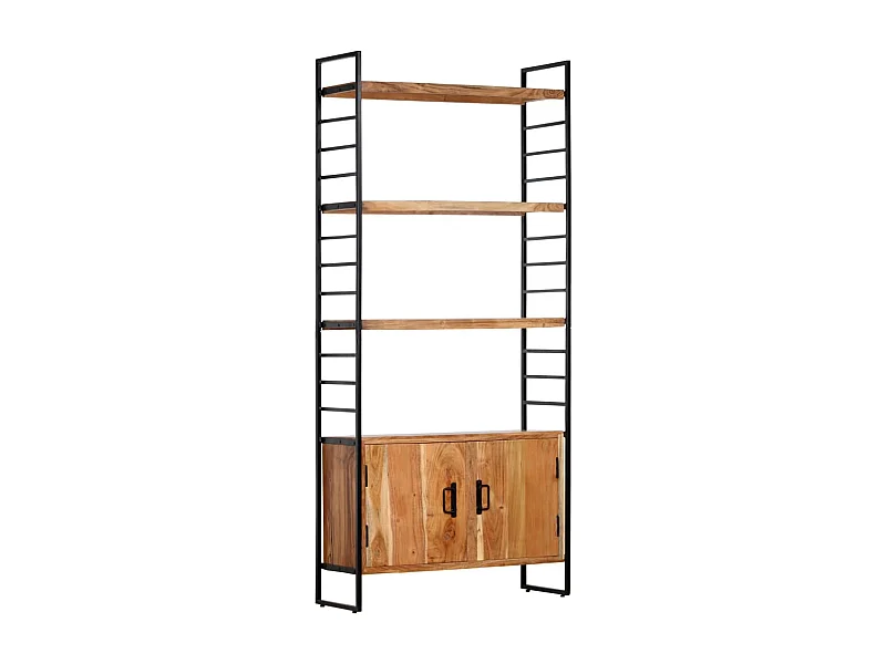 Boekenkast met 4 schappen 80x30x180 cm massief acaciahout
