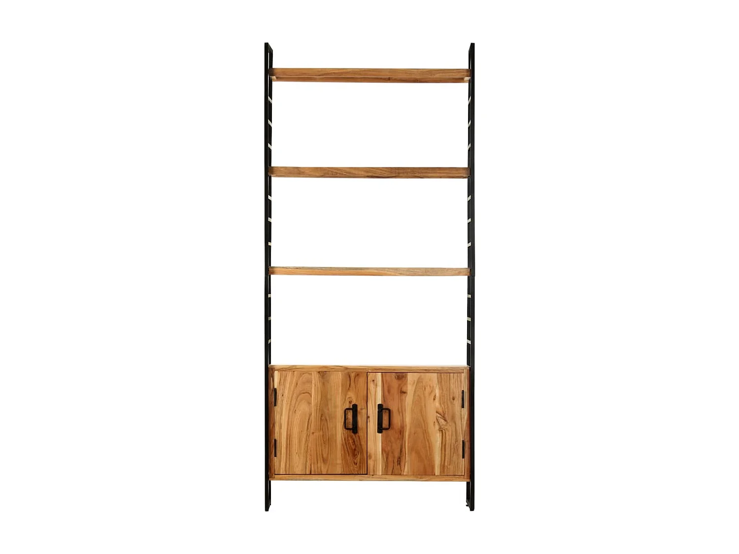 Libreria a 4 Livelli 80x30x180 cm in Legno Massello di Acacia