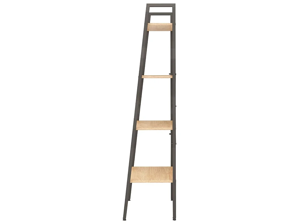 Ladderrek met 4 schappen 56x35x140 cm lichtbruin en zwart