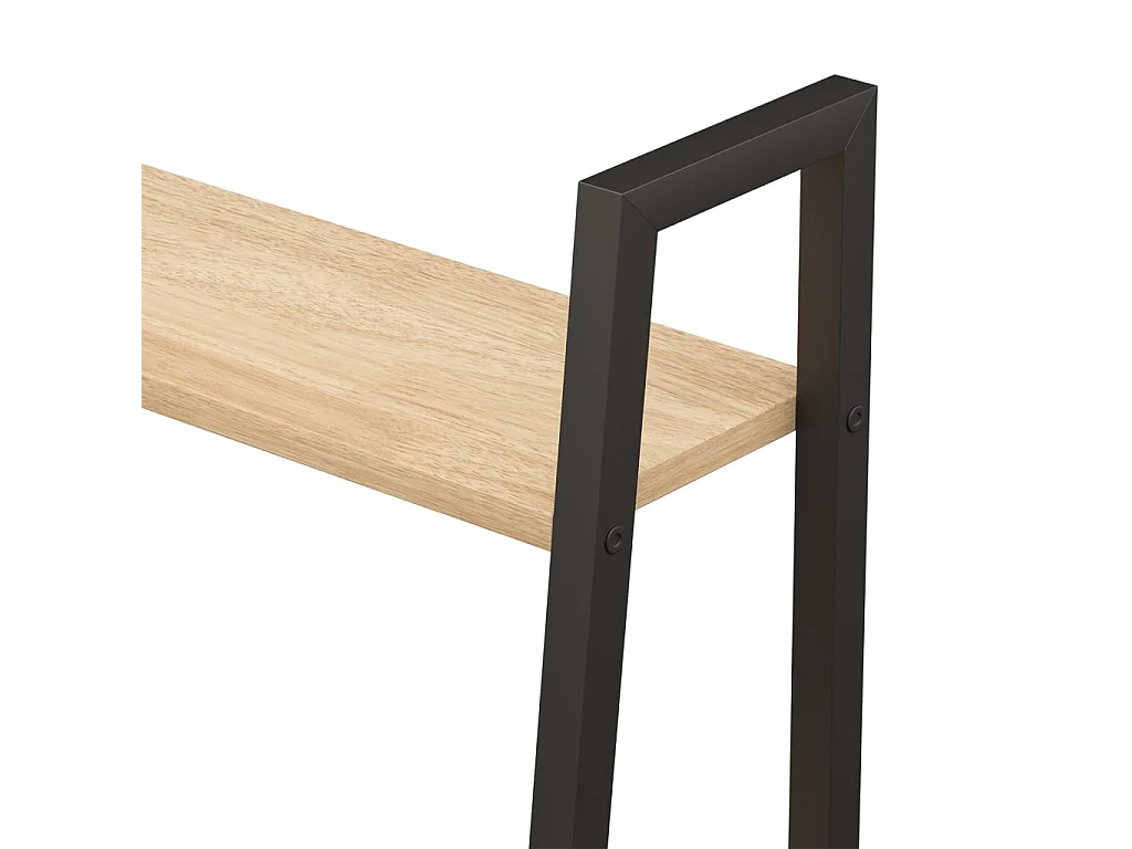 Ladderrek met 4 schappen 56x35x140 cm lichtbruin en zwart