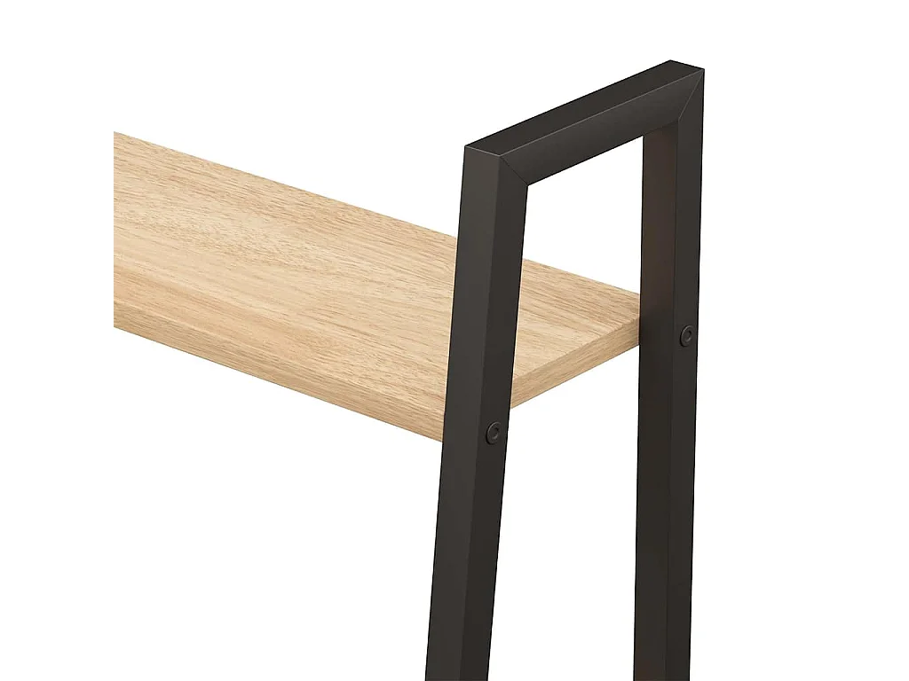 Étagère sur pied 4 niveaux Marron clair et noir 56x35x140 cm