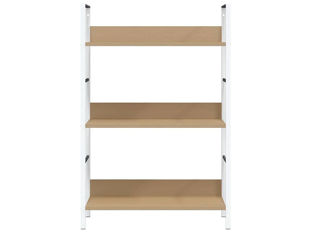 Bibliothèque à 3 niveaux chêne 60x27,6x90,5cm bois d'ingénierie