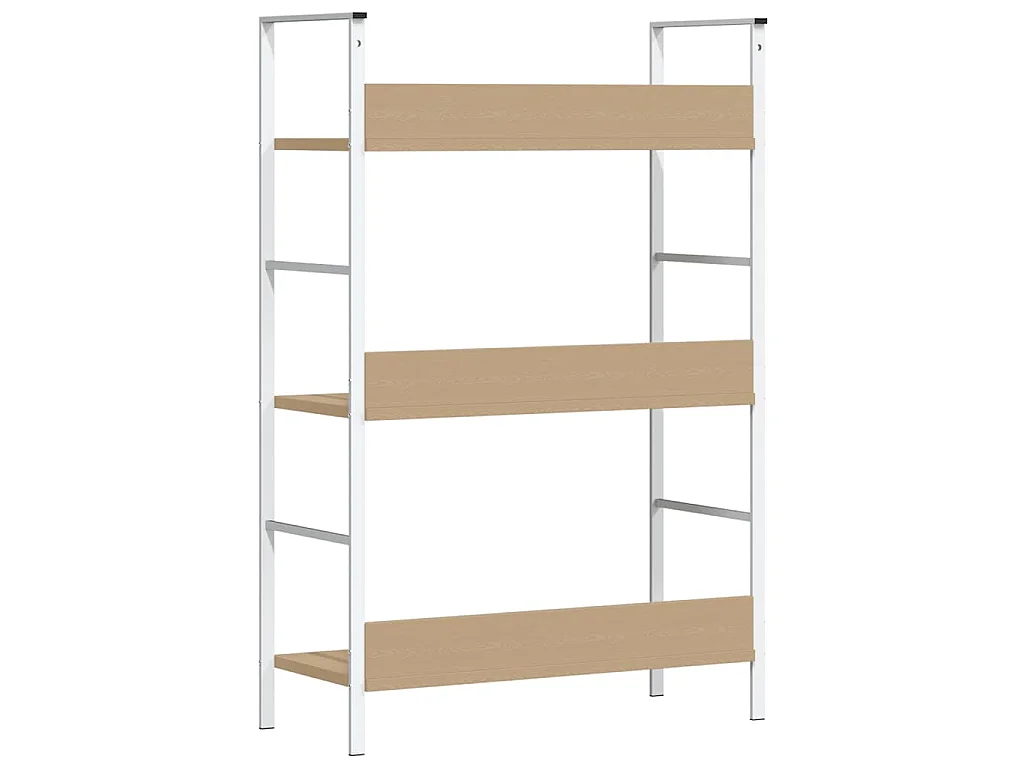 Bibliothèque à 3 niveaux chêne 60x27,6x90,5cm bois d'ingénierie