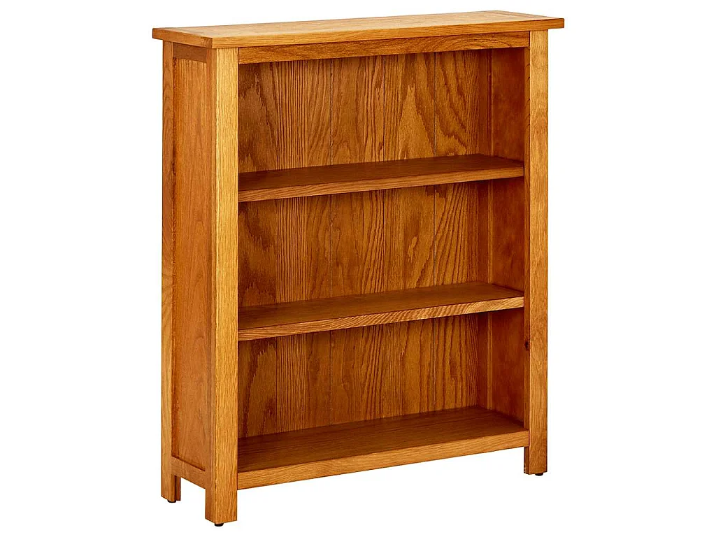 Boekenkast met 3 schappen 70x22,5x82 cm massief eikenhout