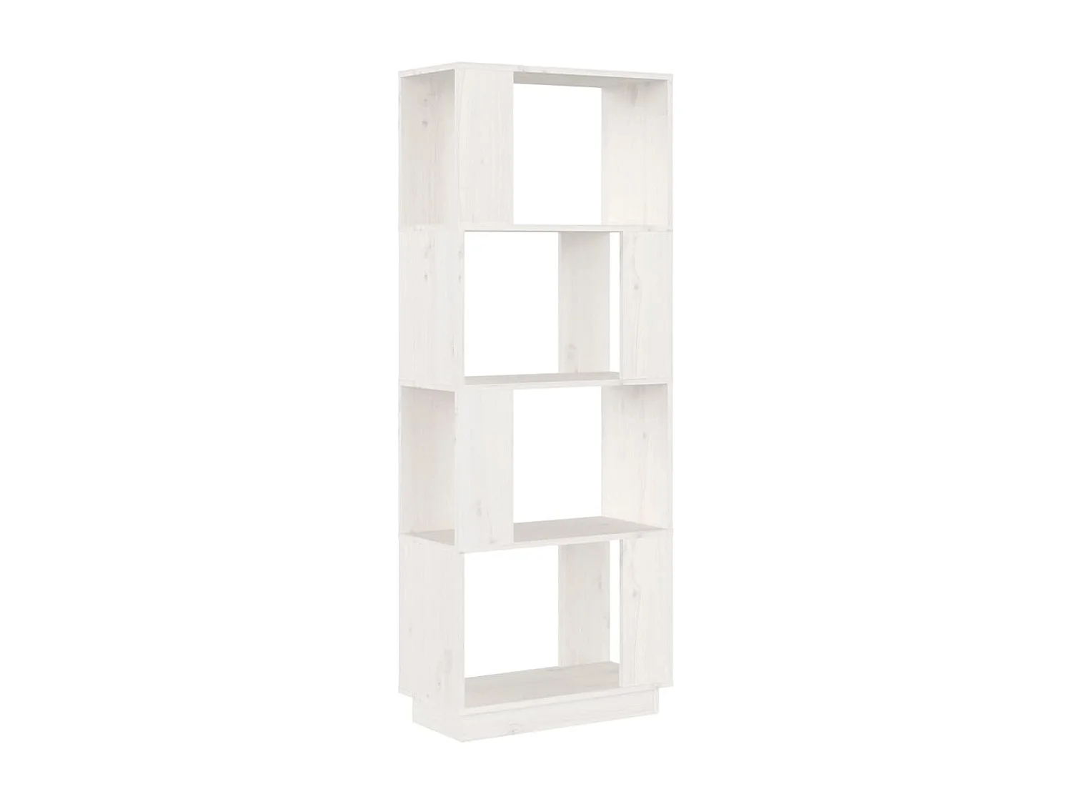Boekenkast/kamerscherm 51x25x132 cm massief grenenhout wit