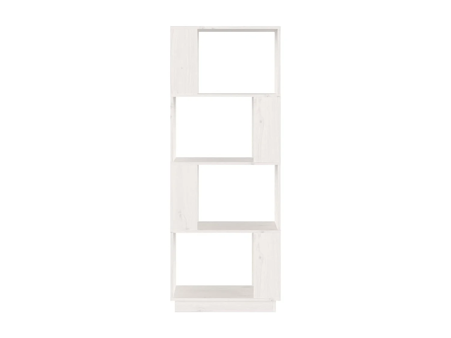 Boekenkast/kamerscherm 51x25x132 cm massief grenenhout wit