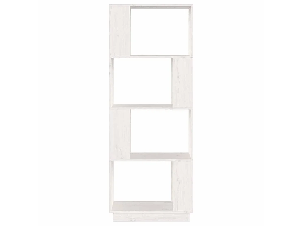 Boekenkast/kamerscherm 51x25x132 cm massief grenenhout wit