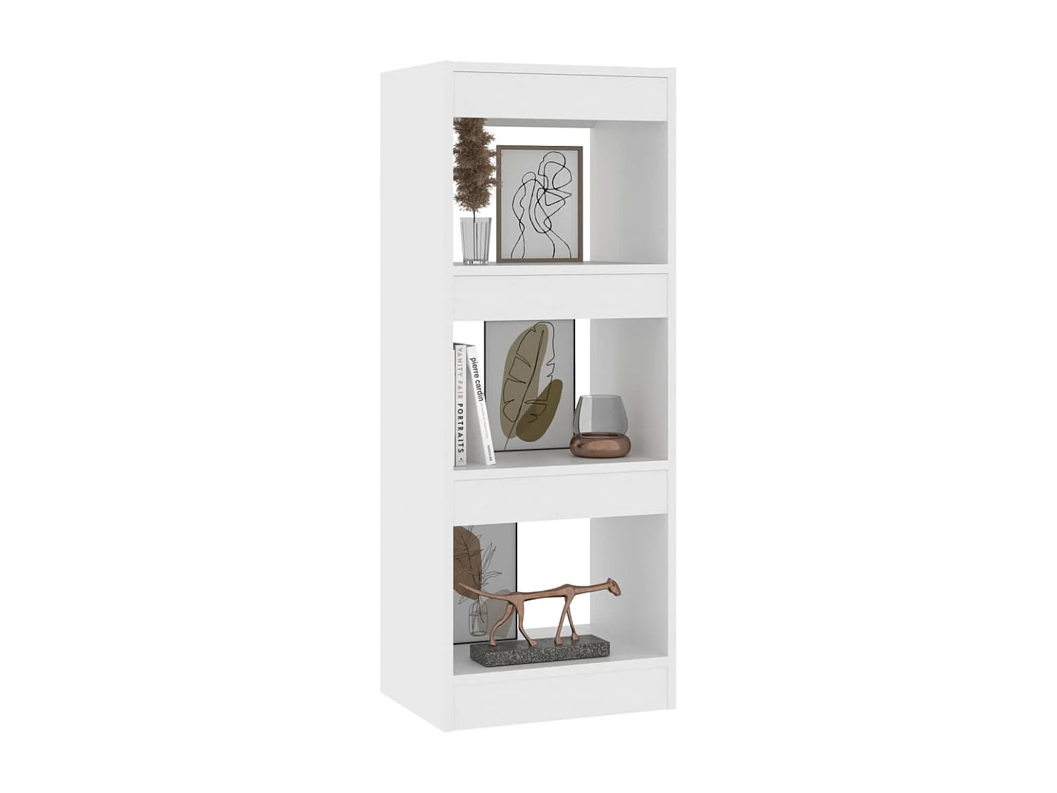Bibliothèque/séparateur de pièce blanc bois d'ingénierie