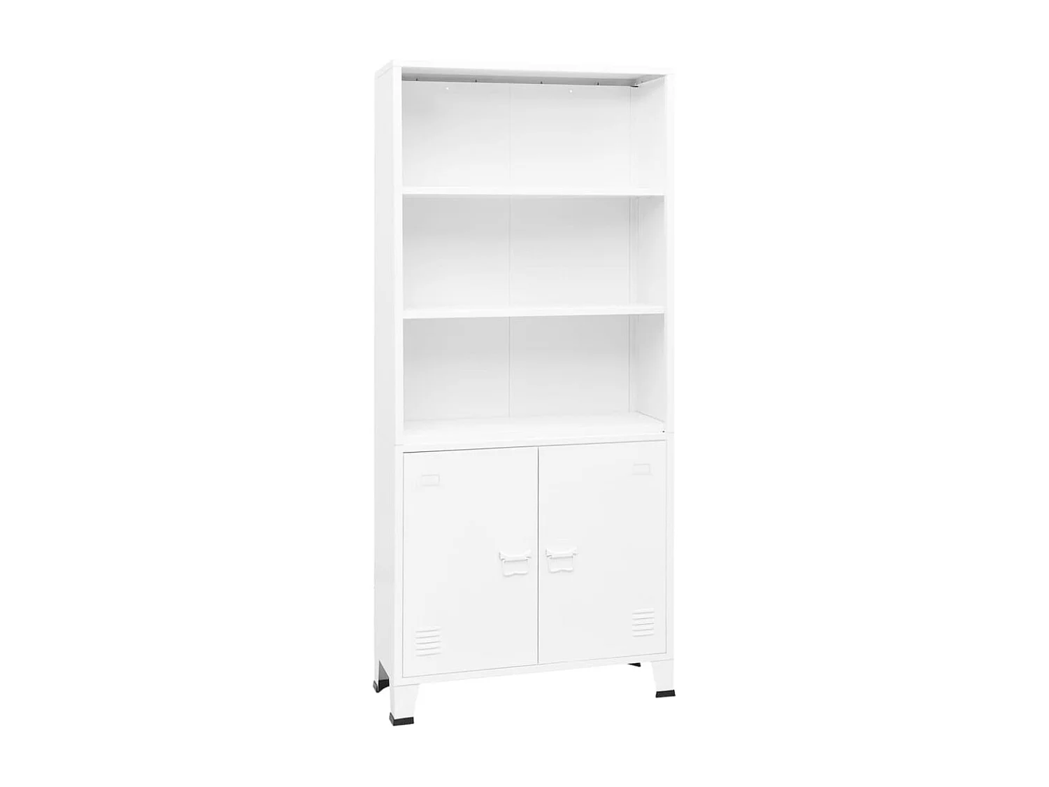 Bücherregal im Industrie-Stil Weiß 80x32x180 cm Stahl