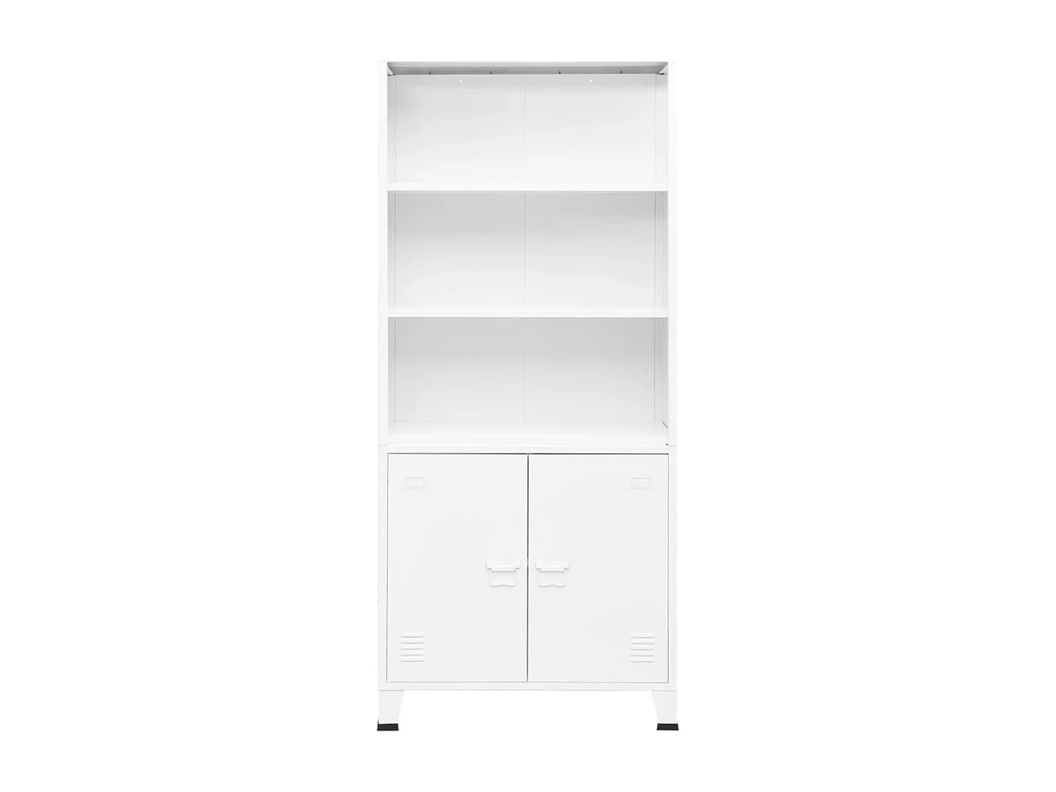 Bücherregal im Industrie-Stil Weiß 80x32x180 cm Stahl