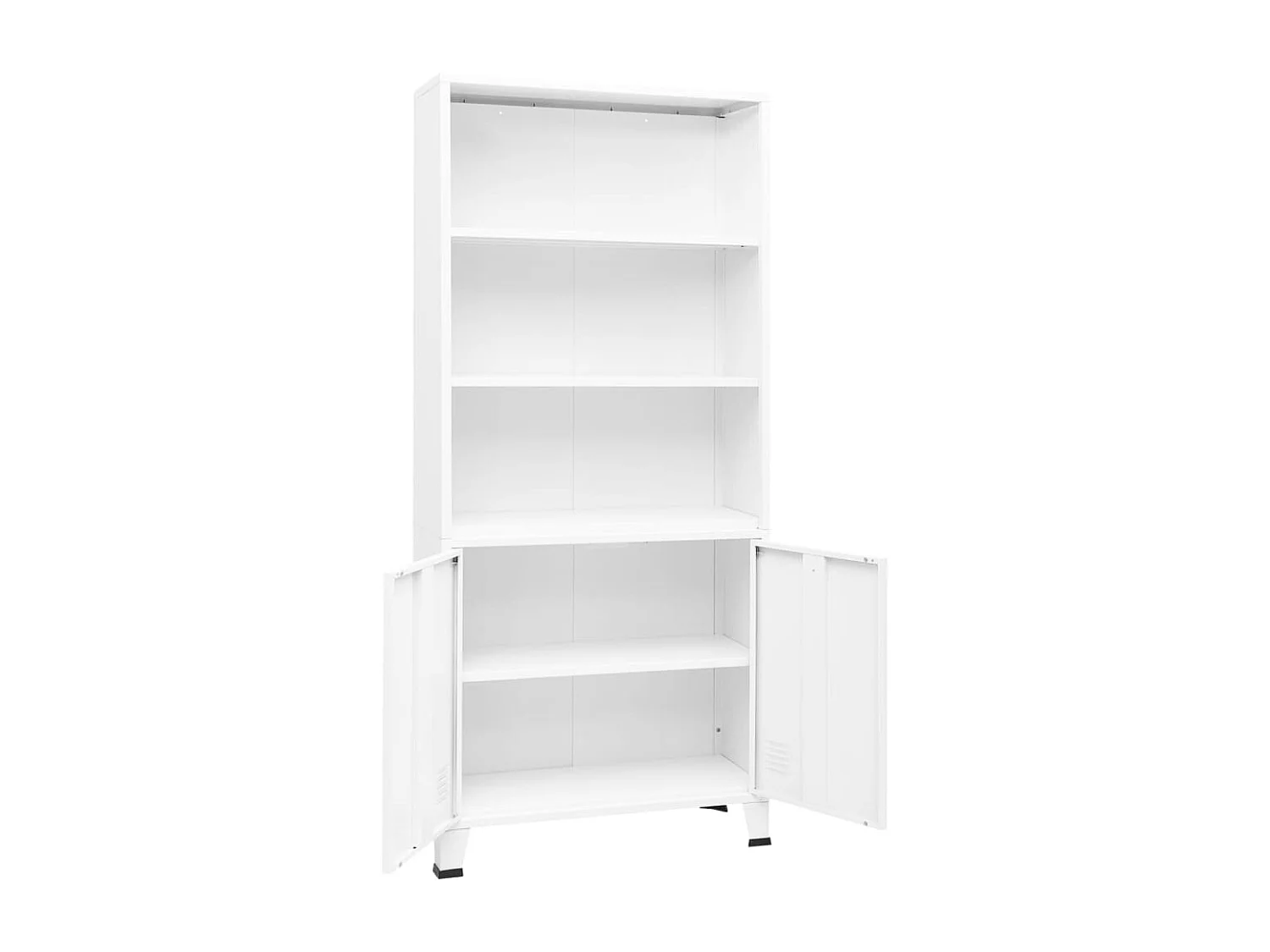 Bücherregal im Industrie-Stil Weiß 80x32x180 cm Stahl