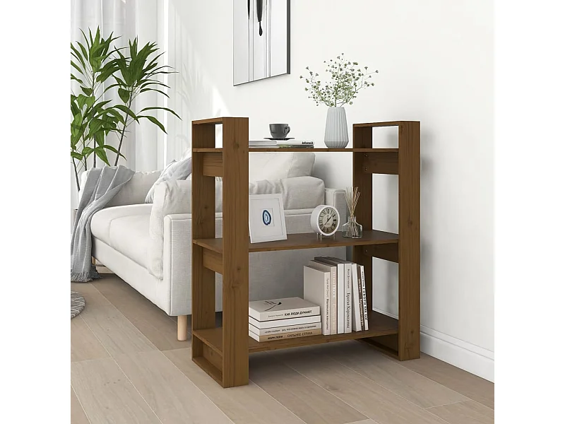 Bücherregal/Raumteiler Honigbraun 80x35x91 cm Massivholz